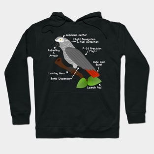 Anatomy of an African Grey Parrot Hoodie